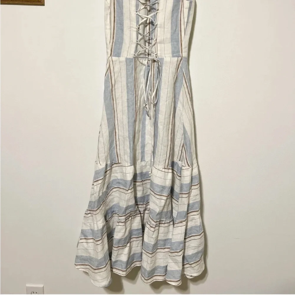 Reformation Kate Dress in Napoli Stripe I 4 linen - Picture 10 of 11
